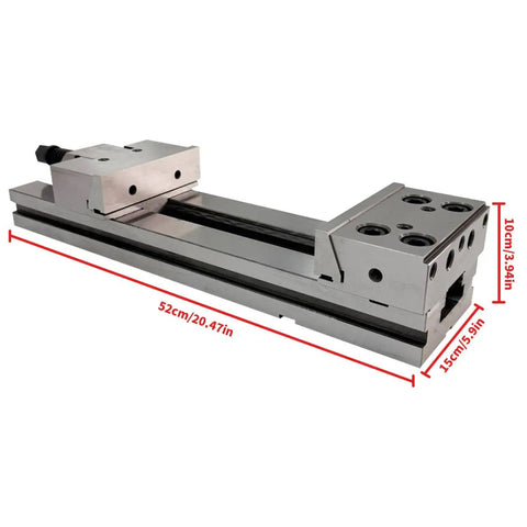 Real Deal Six Inch CNC Milling Vise With Three Hundred Millimeter Jaw Opening And Built Tough Alloy Steel Frame for precision workholding.