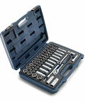 60 Piece Tool Box Set With Chrome Vanadium Tools For Bike Maintenance Featuring 3 8 Inch Ratchet With Locking Lever Two Extensions Socket
