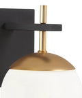 Close-up of Alluria Wall Sconce Weathered Black With Autumn Gold Finish, 1 Light, Dimmable Indoor Wall Light Fixture detail