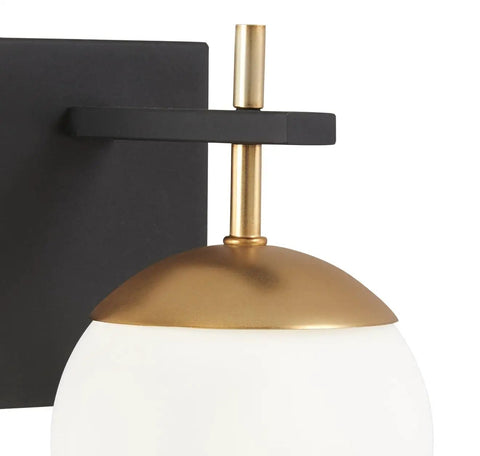 Close-up of Alluria Wall Sconce Weathered Black With Autumn Gold Finish, 1 Light, Dimmable Indoor Wall Light Fixture detail