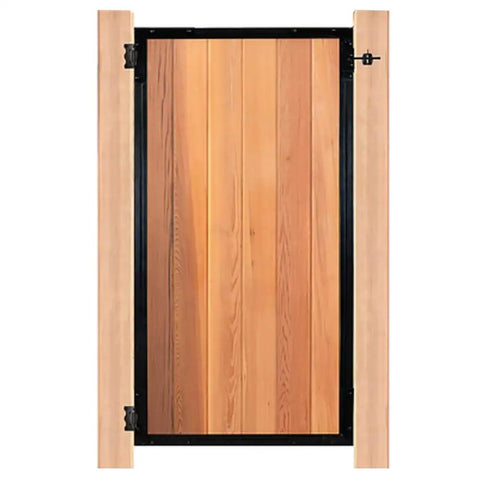 Pro 6 Gate Frame In Black For A 36 And One Quarter Inch Wide Opening, Sturdy Six Board Gate Frame, 74 And A Half Inch Tall, Fits Standard Fence Boards, Optional Decorative Arch Adds Extra Height