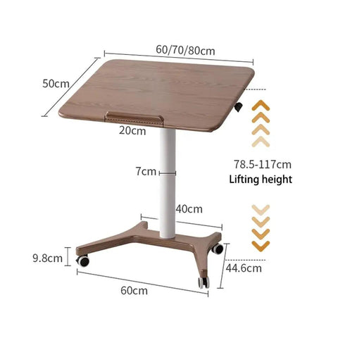 No Drama Roll Mobile Standing Desk Featuring Smooth Gas Lift Adjustments And A Tilt Tray Top Portable Laptop Desk, dimensions 60x50 cm.
