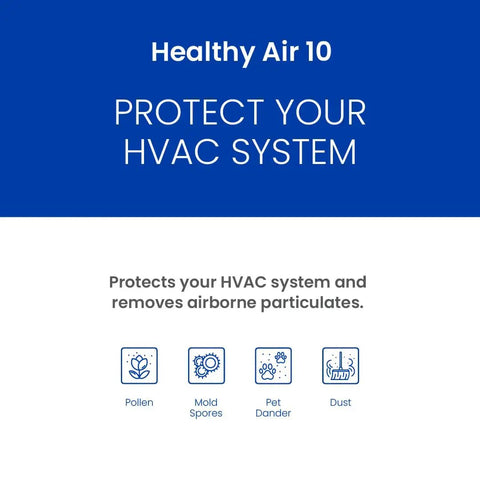 Infographic highlighting benefits of Replacement Furnace Filter 20X25X6 MERV 10 for Space-Gard 2200 2250 against dust and allergens