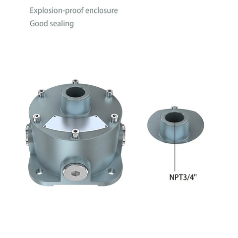 Explosion proof junction box UL844 with 3/4 inch NPT hubs, watertight design, ideal for hazardous locations and industrial use.