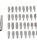 Rock Solid 33 Piece Hollow Bit Kit With Premium Chrome Steel Drill Bits For Tough Woodworking And Metal Jobs Plus Handy Plastic Storage Box That Keeps Things Tidy On Your Next Cool DIY Project Anywhere You Go, 33-piece chrome steel bits with extender