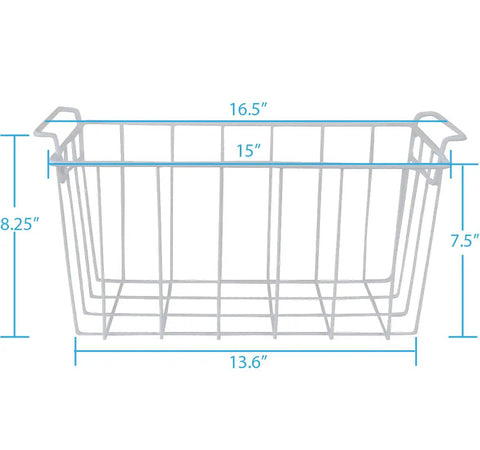 Freezer Basket Replacement For Frigidaire Kenmore Sears Electrolux 5304439835 with dimensions and handles shown
