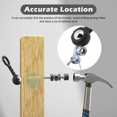 Heavy Duty Set Of Two Powerful Magnetic Stud Finders With Slick Wall Scanner Grip for locating screws in wood.
