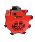 Beast Mode 3 Speed Floor Blower Fan Delivers 1200 CFM For Quick Drying And Ventilation, Heavy Duty ABS Construction, Red, side view