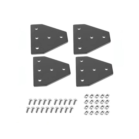 L Shape Outside Joining Plate Bracket 60x60x4mm with 5 holes for 2020 V-Slot Aluminum Extrusion, 90 degree connectors, bolts and nuts