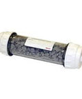 Condensate Neutralizer Kit For Tankless Water Heaters, Easy DIY Install, clear plastic tube with white end caps containing media