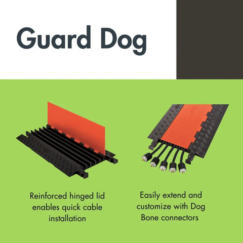 End Cap For 5 Channel Drive Over Cable Protector With Interlocking Design, Heavy Duty Up To 21,000 Lbs, Polyurethane Construction