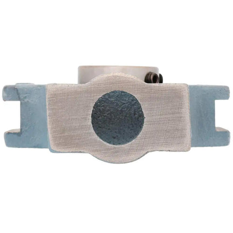 Front view of Two Pack Mounted Unit Bearing Take Up Assembly With Cast Iron Housing T205 And UC20516 Insert Bearing 1 Inch Shaft Bore