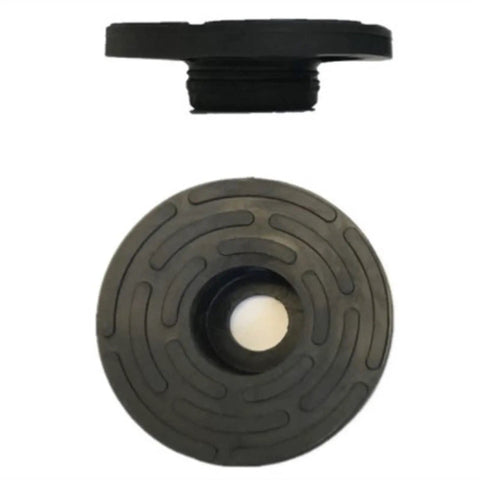 Heavy Duty Adjustable Leveling Feet 8 Pack Thick Carbon Steel Support Legs M16 X 200mm Thread With 2.4 Inch Base Diameter, top and bottom view of leveling pad.
