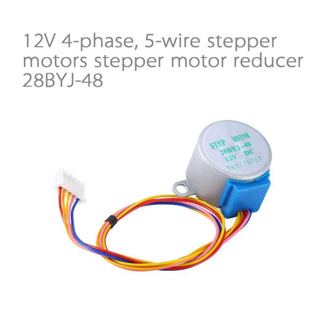 12V Gear Motor With Encoder For Precise Speed Reduction And 28BYJ-48 Mini Stepper Motor Replacement, wires displayed