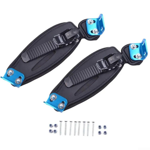 Ride Ready Adjustable Aluminum Foot Holder Strap For Electric Skateboards And Off Road Longboards Secure Rubber And Nylon Fastening Belt In Blue