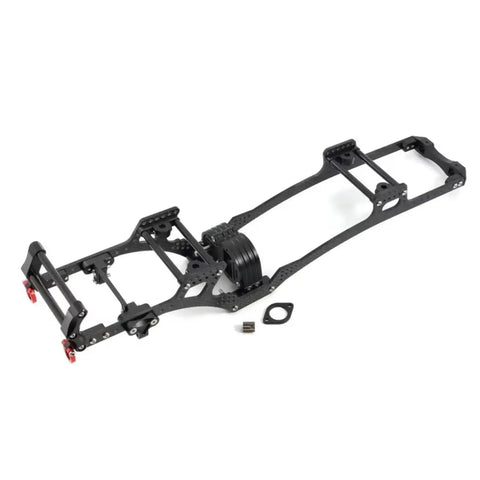Low CG Carbon Fiber RC Car Chassis Frame Kit For Axial SCX10 Scale Crawler with rail guard and skid plate visible