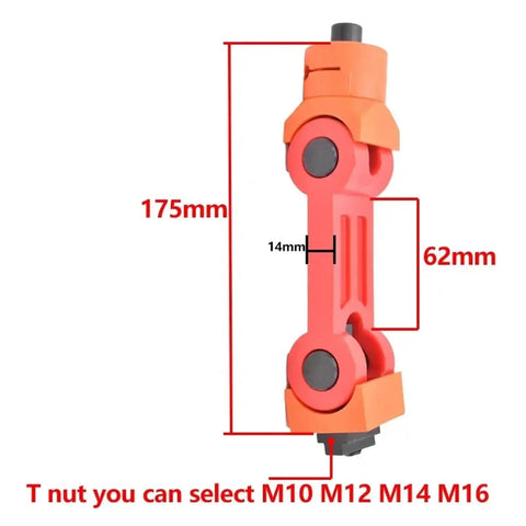 Universal Adjustable Work Piece Stop With M16 Thread For CNC Lathe And Milling Machine Positioner Locator Tool in red color measuring 175mm x 62mm.