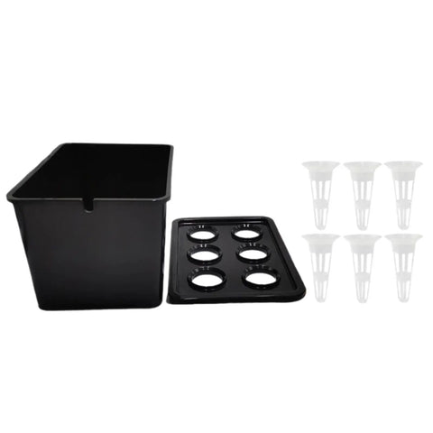 6 Hole Hydroponic Growing Box System For Vegetables Fruits And Flowers Indoor Outdoor Garden Kit overview with components