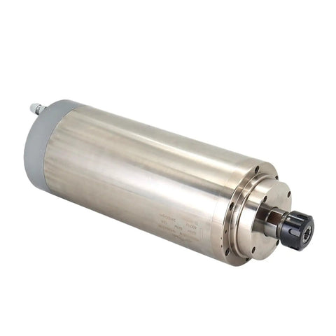 Hardcore 6Kw Water Cooled Cnc Spindle Motor Beast For Milling Router With Inverter Er25 125Mm 220V 380V showing a silver spindle with collet.