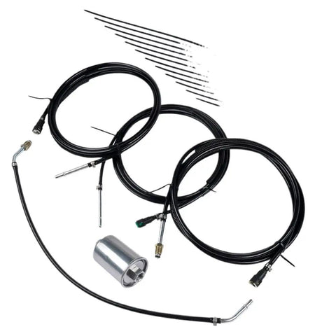 Ditch Your Cracked Hoses With This Nylon Fuel Line Kit That Fits Chevy Avalanche Suburban 1500 And 2500 Tahoe Yukon Xl Models From 2k To 2004 For Smooth Street Cruising. black nylon fuel line kit with metal fittings and filter for Chevy trucks
