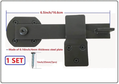 Heavy Duty Gate Latch Lock For Barn And Cabinet Doors, 6.5 Inch Steel With Antique Silver Powder Coated Finish, top view