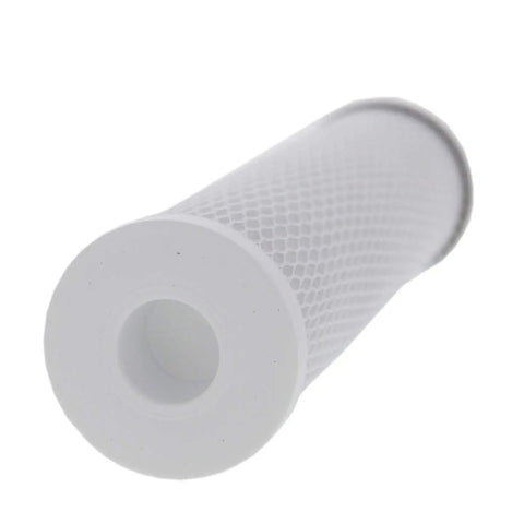 Level 2 Drinking Water Replacement Cartridge carbon block filter with white mesh surface, view of open end