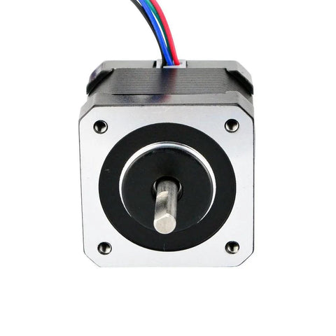High torque Nema 17 stepper motor for CNC and 3D printers with 5mm shaft and 1.8-degree step angle, 42x42x39mm size.
