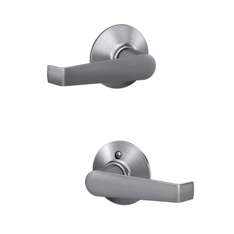 Elan Door Lever Hall And Closet Passage Handle Satin Chrome Non Locking Interior Door Hardware With Easy Install And Self Aligning Screws