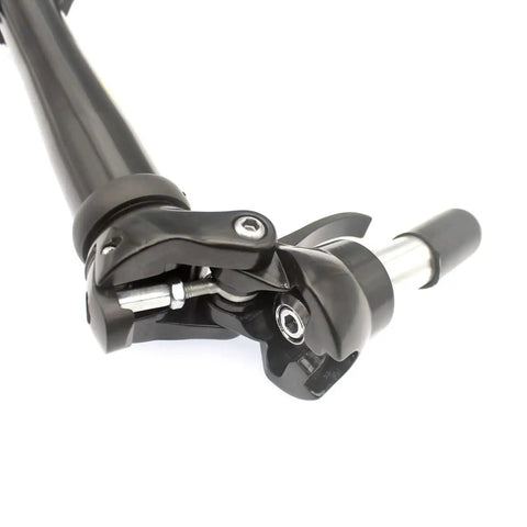 Close-up of a Foldable Bike Stem with Quick Release Aluminum Alloy Adjustable Handlebar Stem, Teeth Grip Design