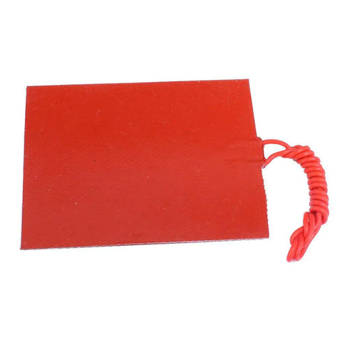 4 Pack Silicone Heating Elements For Electronics 12V 25W Rubber Heater Pads Showing Single Red Flexible Silicone Plate