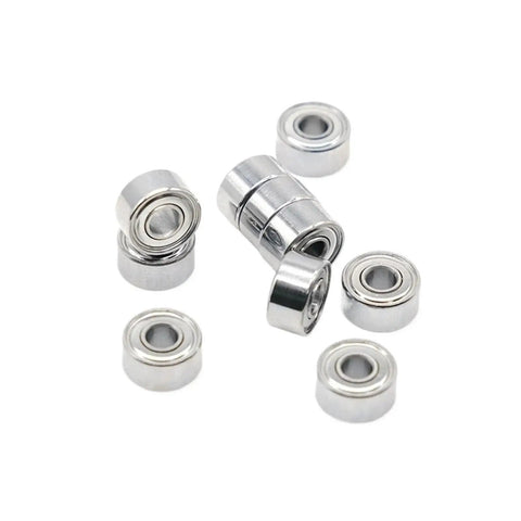 10Pcs 693ZZ Shielded Ball Bearings 3x8x4mm For RC Cars Drones And Hobby Machines Prelubricated And Dustproof Low Friction High Speed Bearing Set For Smooth Performance. 3x8x4mm steel bearings shown