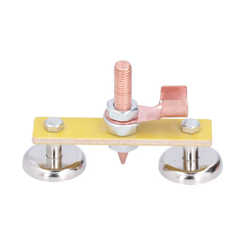 Heavy Duty Magnetic Welding Clamp With 300 Amp Copper Tail And Strong Suction Base, detailed view of dual head design.