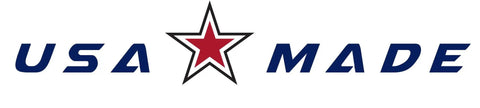 USA Made logo with red star, related to 130mm BCD 5 Bolt SharkTooth Pro CXR Chainring for Road and Cross Bikes 48 Tooth Made in USA with Lifetime Warranty