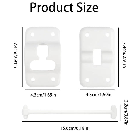 2 Pack T Style RV Door Holder 6 Inch White Plastic Door Catch With Screws Exterior Door Stop dimensions
