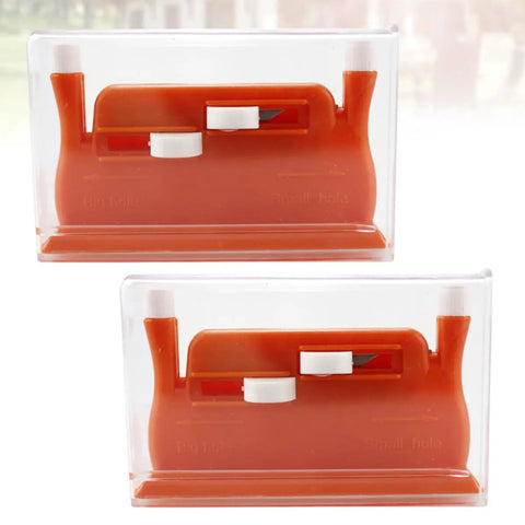Two Pack Double Head Needle Threader Must Have For Sewing Plastic Threading Guide Tool Easy To Use For Home And Shop Crafts Quick Threading Device For Threading Needles Durable Sewing Accessory Gift For Mom And Seniors, red plastic, 72 x 25 x 41 mm