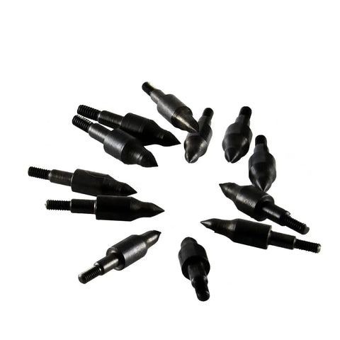 Field Point Replacement Points For Crossbow Arrows Broadheads 11/32 Inch Diameter 100 Grain Pack Of 12 displayed in a circle