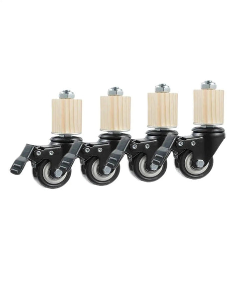 Pack Of 4 3-Inch Stainless Steel Stem Casters With Brakes, Red Universal Wheels For Furniture, 30mm Square Tube, Heavy Duty Mobility