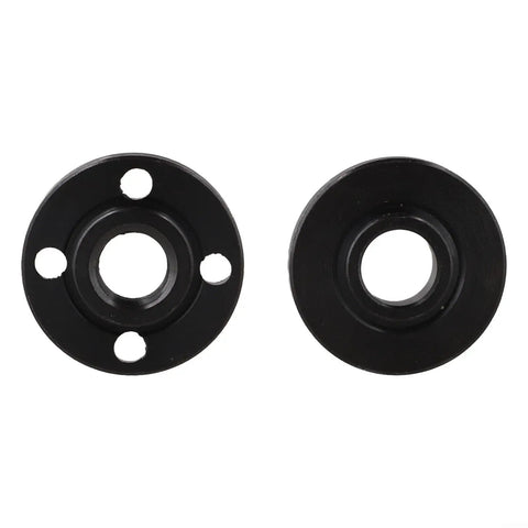 Pair Of Heavy Duty Angle Grinder Adapter Plates Featuring M10 Flange Nuts For 125 Mm And 100 Mm Power Tools Smoothly Mounts 16 Mm And 20 Mm Inner Bore Cutting Discs Dead Nuts On The 22.2 Mm Shaft Shop Staple black adapter plates for mounting cutting discs on power tools.