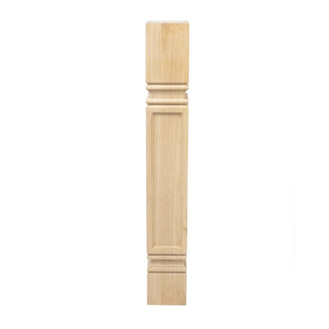 Unfinished Solid North American Hardwood Kitchen Island Leg In Mission Style, 35 And One Quarter Inch High By 5 Inch Wide By 5 Inch Deep