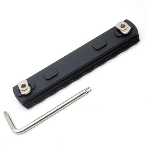 Heavy Duty 9 Slot Rail For M Rail System With Chamfered Edges And Beveled Ends Made From Aircraft Grade 6061 T6 Aluminum Anodized Finish