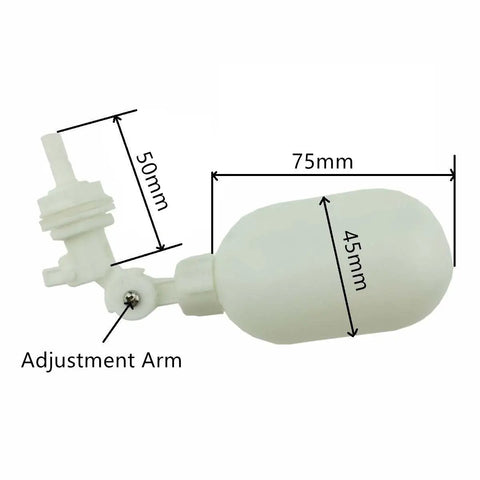 One Quarter Inch Tube Float Valve Kit For RO Water Systems Push In Connect Pipe Hoses Ball Valve And Fifteen Foot White Pipe