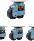 Smooth Rolling Heavy Duty Adjustable Casters With Inline Leveling Bolts And Non Scuff Rubber Wheels Galvanized Steel Base Pack Of Four seen from different angles