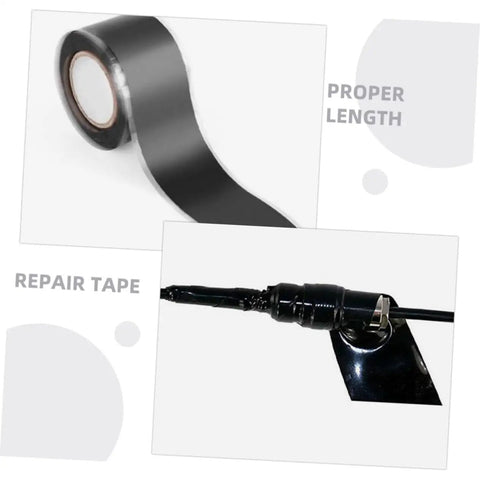 3 Pack Pipe Repair Tape Sealant Self Adhesive Duct Tape For Outdoor Use Black Leak Stop shown in roll and on pipe