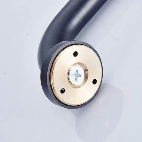 Close-up of Oil Rubbed Bronze 16 Inch Bathroom Grab Bar Heavy Duty Safety Support For Shower And Bath With Solid Brass Construction