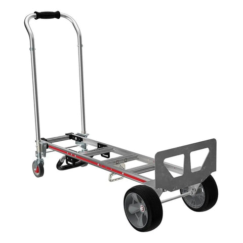 Heavy Duty Convertible Hand Truck With Quick Switch Two To Four Wheel Design Engineered To Carry 1100 Pounds Like A Boss close-up of frame and wheels