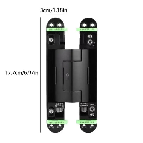 Heavy Duty Hydraulic Auto Shut Hidden Hinge Smooth Operator With No Hassle Install And Adjustable Fold Design For Cabinets And Interior Doors 177Mm Length showing dimensions of 3cm width and 17.7cm length.