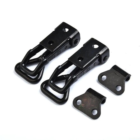 Beefy Steel Toggle Latch Hasp 220lbs Heavy Duty Lock for tool box cabinet doors black finish 90mm adjustable tension control
