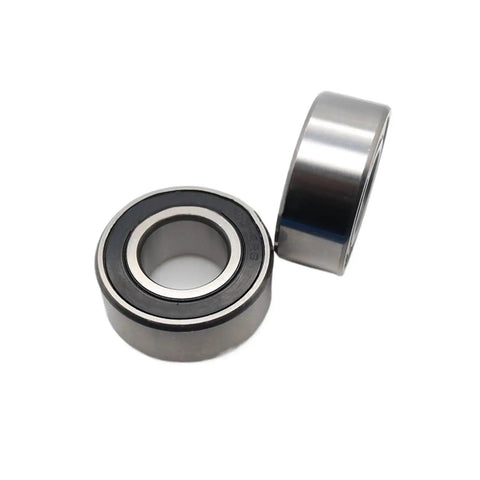 Heavy Duty Double Row Angular Contact Ball Bearing With Rubber Seal Straight Up Rock Solid For Smooth Machinery Operation Top Shelf 5200 Series 5201 And 5202 Models, steel construction, black rubber seal