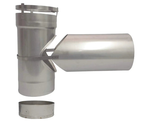 Built Tough 316 Stainless Steel Chimney Liner Tee Kit With Heavy Duty Insulation Blanket And Smooth Flex Connector For Masonry Chimneys 6 Inch By 25 Feet UL1777 Certified No Fuss Diy Install - polished stainless steel flue connector.