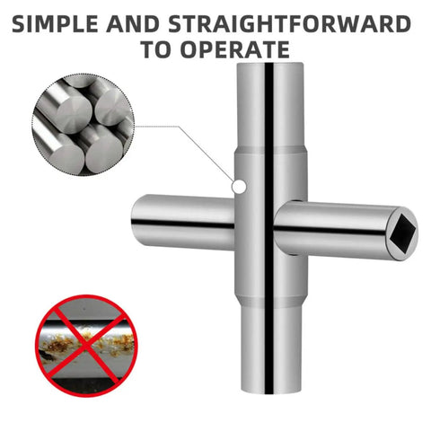 Heavy Duty 4 Way Socket Wrench And Water Valve Key Set Handles with alloy material for easy grip in daily hardware projects.